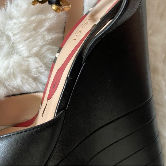 Gucci Kingsnake High Platform Heels Black sz 37.5 - Picture 9 of 10